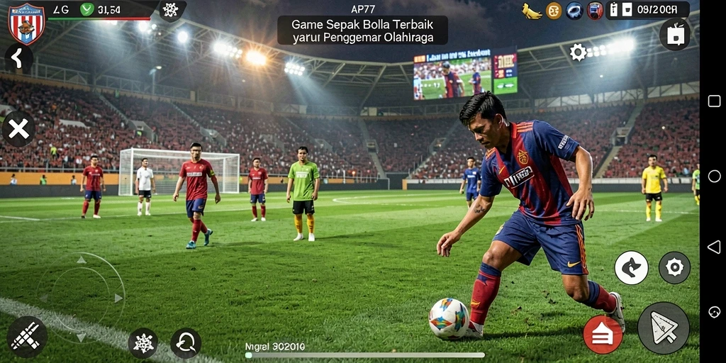 Tampilan screenshot API77 dengan aksi mendebarkan di lapangan sepak bola.