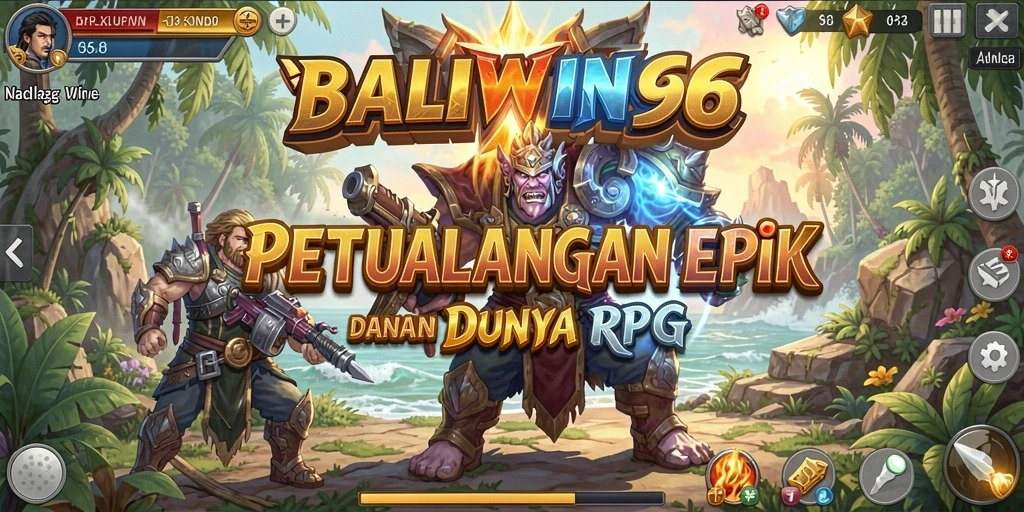 Screenshot gameplay BALIWIN66 menampilkan pertempuran epik dalam dunia fantasi.