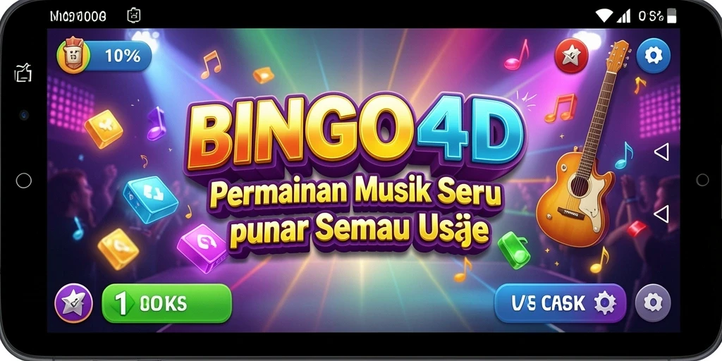 Tampilan gameplay seru BINGO4D dengan iringan musik.