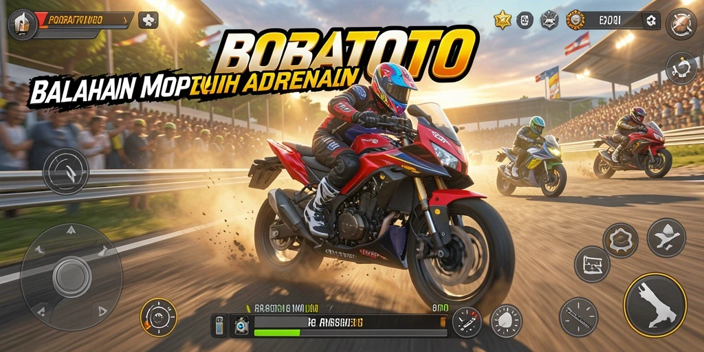 Tampilan gameplay BOBATOTO yang seru dan mendebarkan saat balapan.