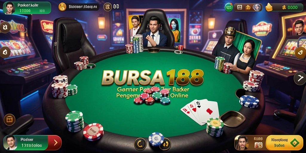 Tampilan utama BURSA188 dengan gameplay poker yang seru.