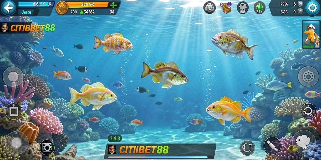 Gameplay seru CITIBET88 saat menangkap ikan-ikan besar.