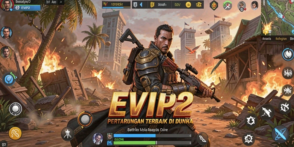 Tampilan menarik dari gameplay Battle Royale di EVIP2.