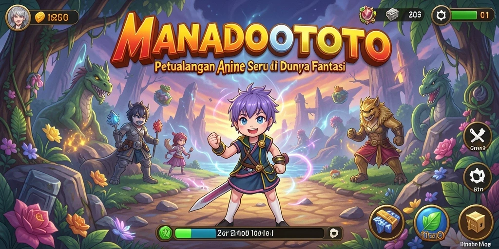 Tampilan gameplay seru dalam dunia Anime yang penuh warna.