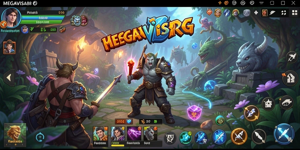 Tampilan gameplay epik dari MEGAVISA88 dalam dunia RPG.