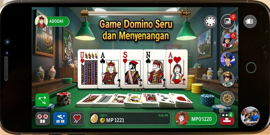 Screenshot gameplay <strong>MPO1221</strong> menampilkan aksi seru permainan Domino.