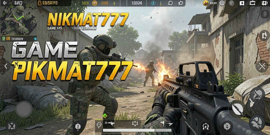Tampilan gameplay seru dari NIKMAT777 dalam pertempuran FPS.