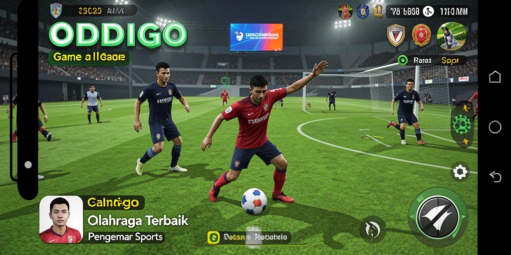 Screenshot gameplay ODDIGO menampilkan aksi seru olahraga.