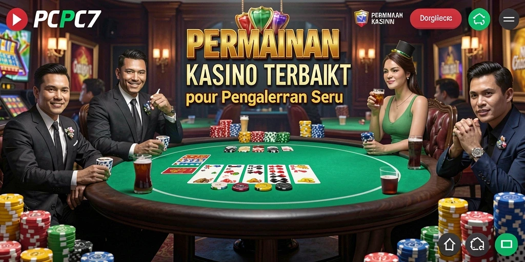 Tampilan gameplay seru di PCPC7 dengan berbagai permainan Kasino.