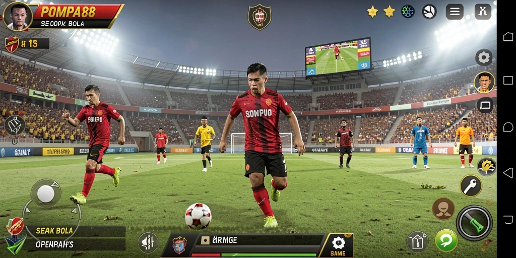 Tampilan gameplay POMPA88 yang menegangkan dan seru.