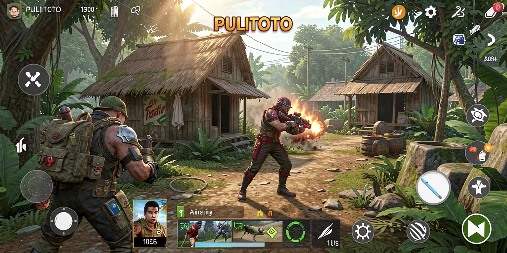 Screenshot gameplay PULITOTO menunjukkan aksi seru dan interaksi pemain dalam simulasi.