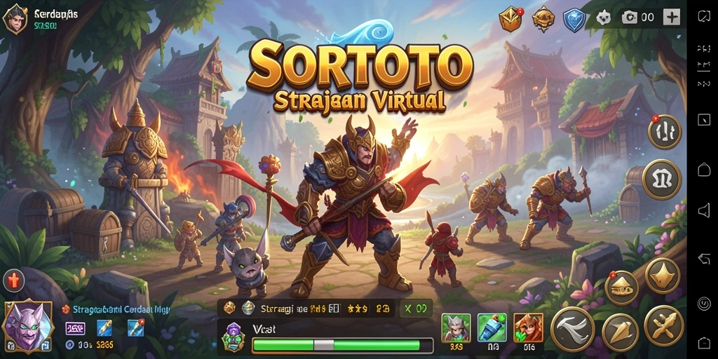 Screenshot gameplay SORTOTO dengan aksi pertempuran strategis.