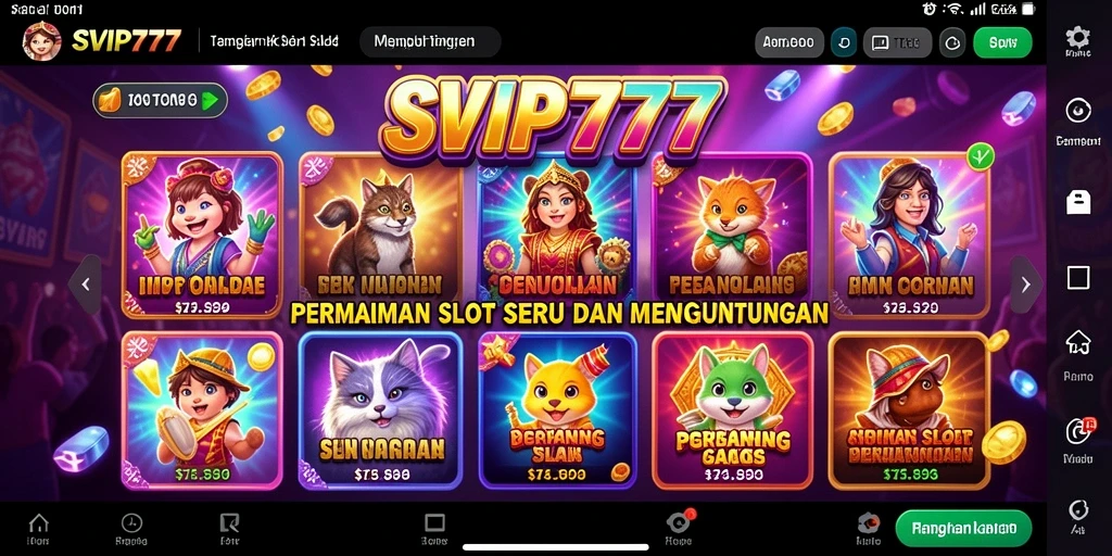 Tampilan menarik dari gameplay Slot SVIP777 menunjukkan keseruan dan peluang menang.