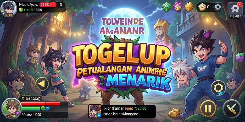 Screenshot utama TOGELUP menampilkan karakter anime dalam aksi seru.