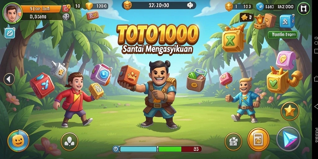 Tangkapan layar TOTO1000 menampilkan gameplay yang penuh warna dan menarik.