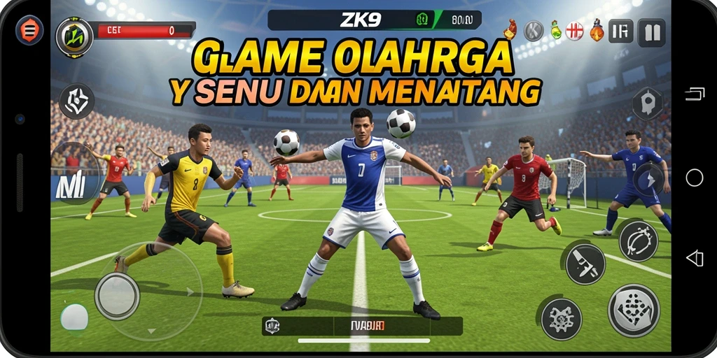 Screenshot utama ZK9 menampilkan aksi olahraga yang mendebarkan.